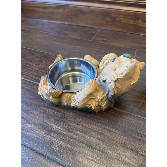 RARE Yorkie Shape Figurine Dog Bowls Set Of 2-Stainless Removable Bowls - Picture 6 of 10